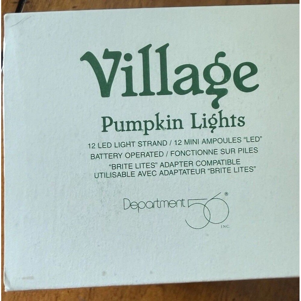 Dept 56 Halloween Village Pumpkin Lights 12 LED Mini Light Strand in Box EUC